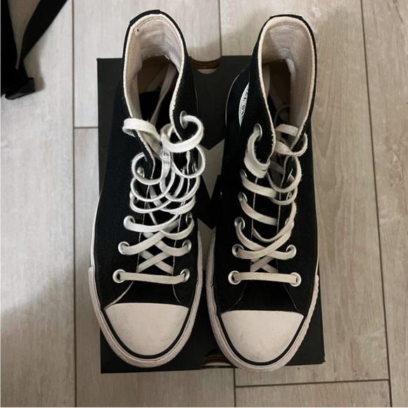 Black and white Coverse All Star Lift Platform shoes size womens 6.5 - Picture 5 of 8